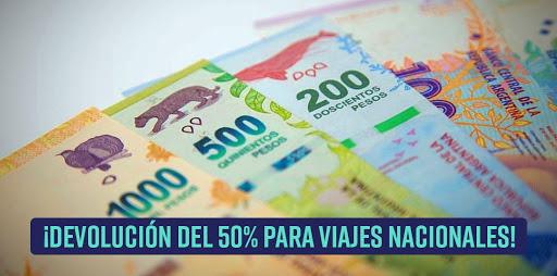 Novedades: Devolución del 50% para viajes nacionales. Novedades: Devolución del 50% para viajes nacionales.